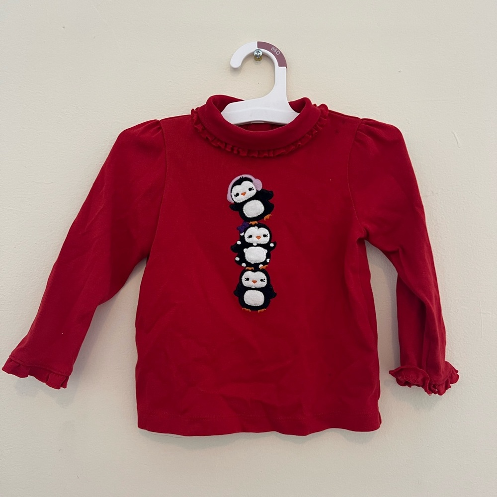 Gymboree, Red Kids Shirt with Penguin Design size 2T